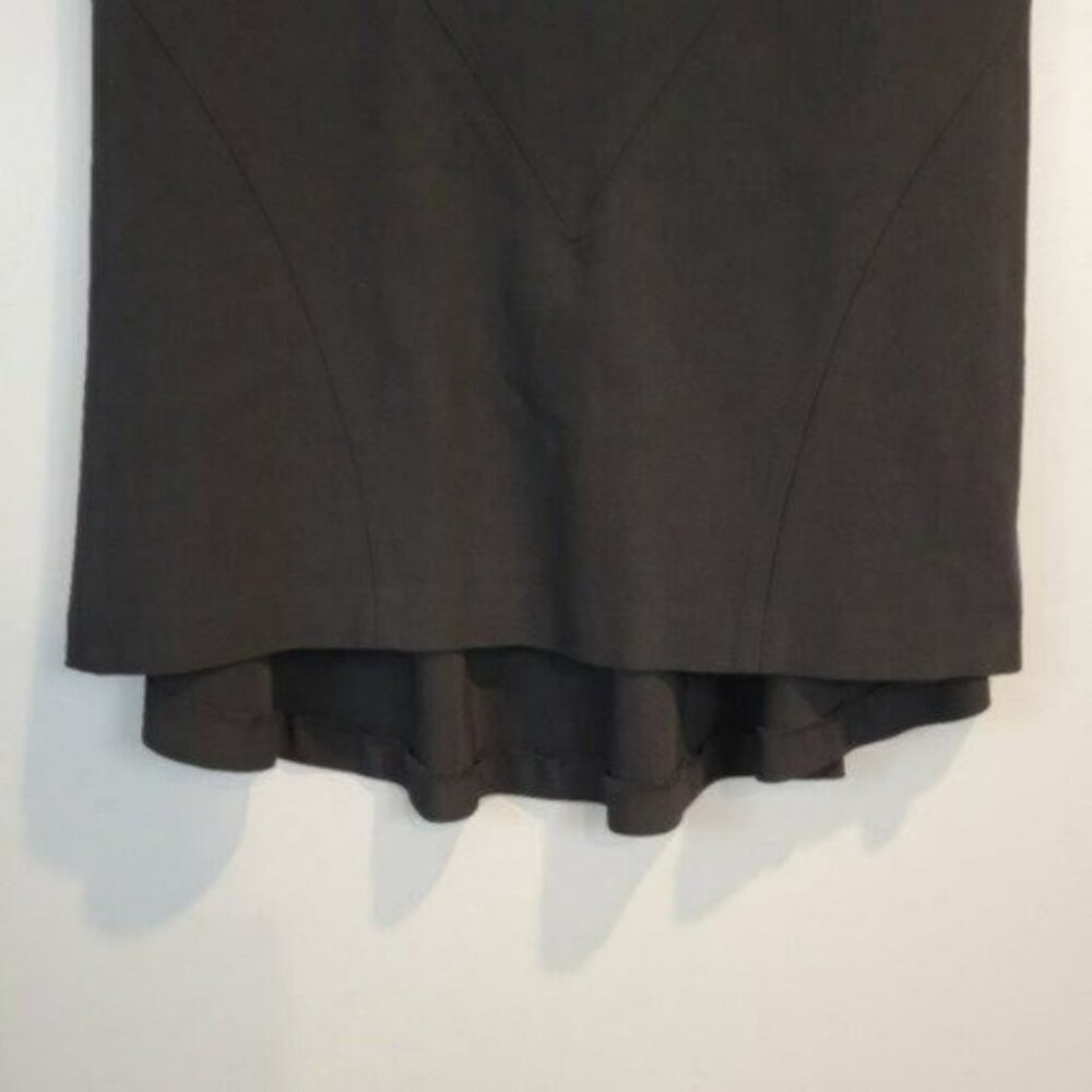 Yigal Azrouel | Wool Blend A line Knee Length High Low Skirt Black - Picture 6 of 10